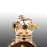 Maritime collectible brass copper diving helmet
